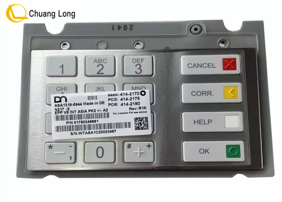 Peças de caixas eletrônicos Diebold Nixdorf EPPV8 teclado 1750303455 01750303455