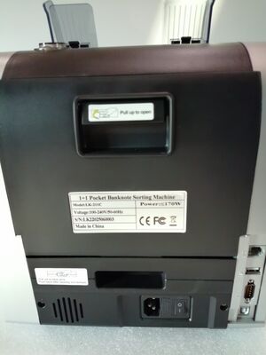 Máquina de classificação de notas de banco de bolso 1+1 Contador de dinheiro Detector Preto com Display LED LK22025060003